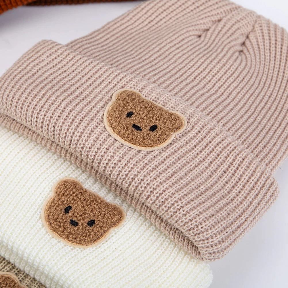 Toddler Cartoon Bear Knitted Beanie