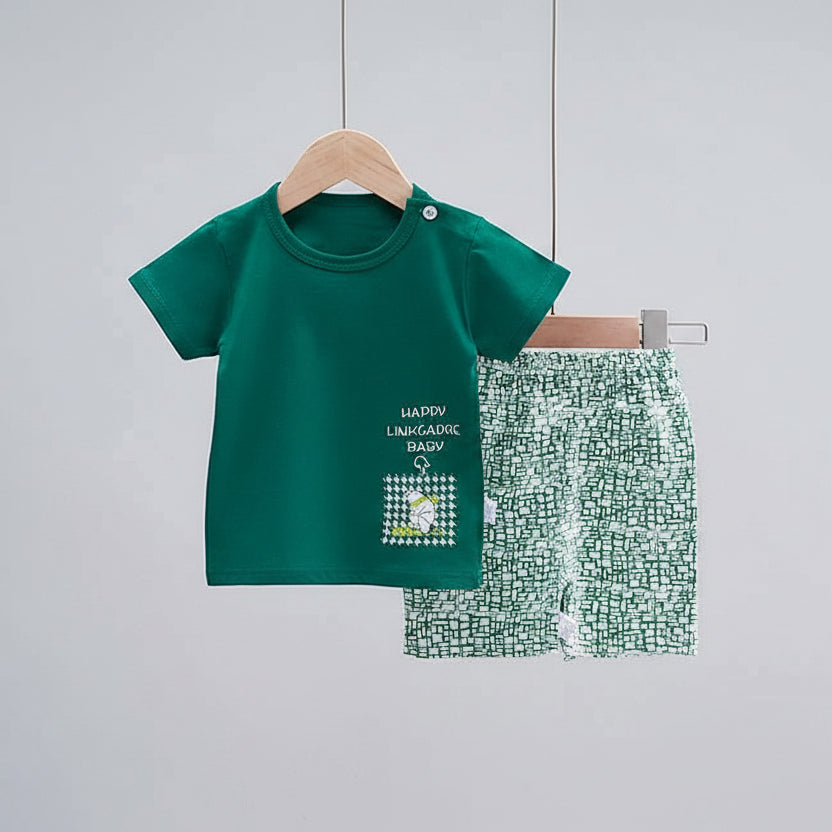 Kids Cartoon T-Shirt & Shorts Set