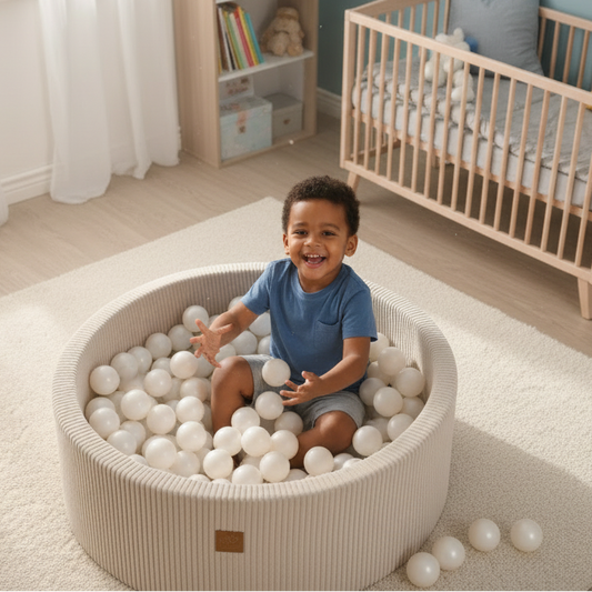 Ball Pit with 200 Pearl balls - Velvet Ecru
