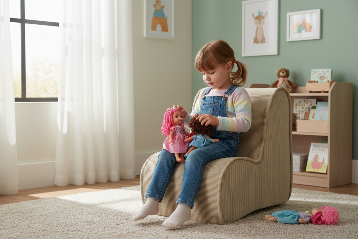 Chair For Children, Corduroy - Sand