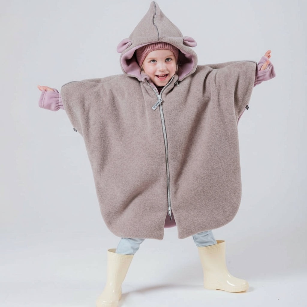 Car Poncho For Kids - Lamb Pink
