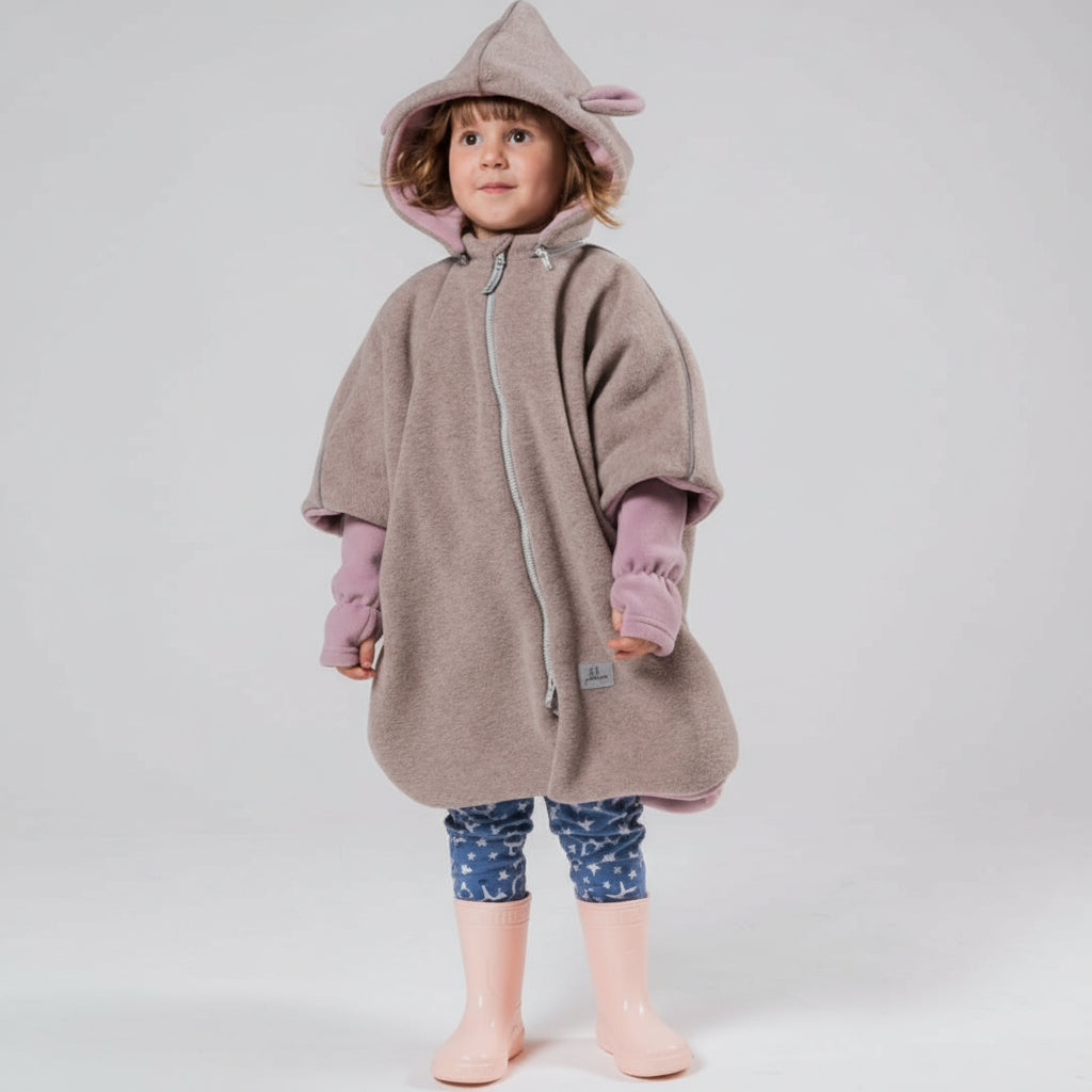 Car Poncho For Kids - Lamb Pink