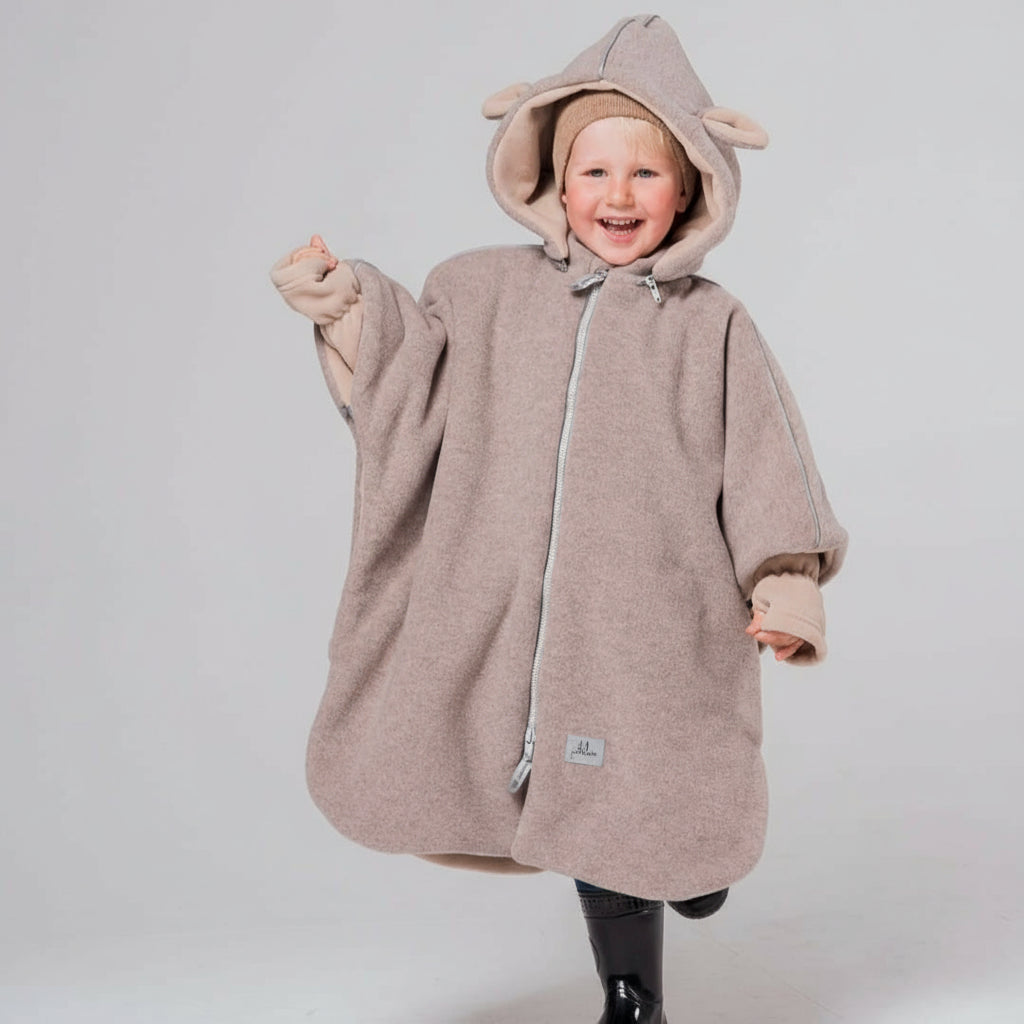 Car Poncho For Kids - Lamb Beige