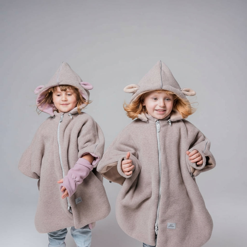 Car Poncho For Kids - Lamb Beige