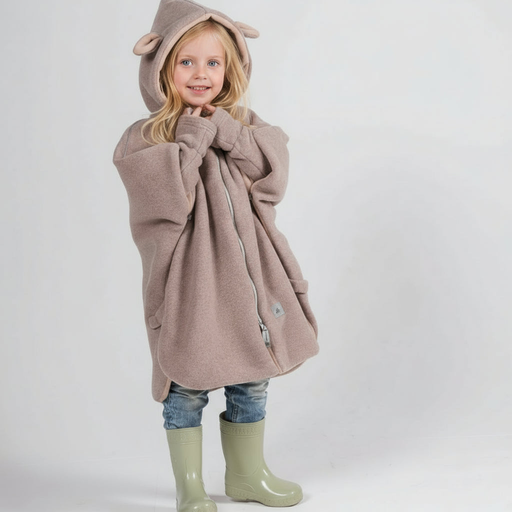 Car Poncho For Kids - Lamb Beige