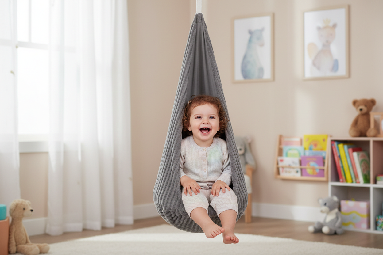 Cocoon Swing for Kids - Churros Moon Dust Grey
