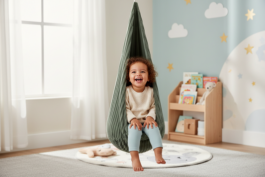 Cocoon Swing for Kids - Churros Olive Sage Green