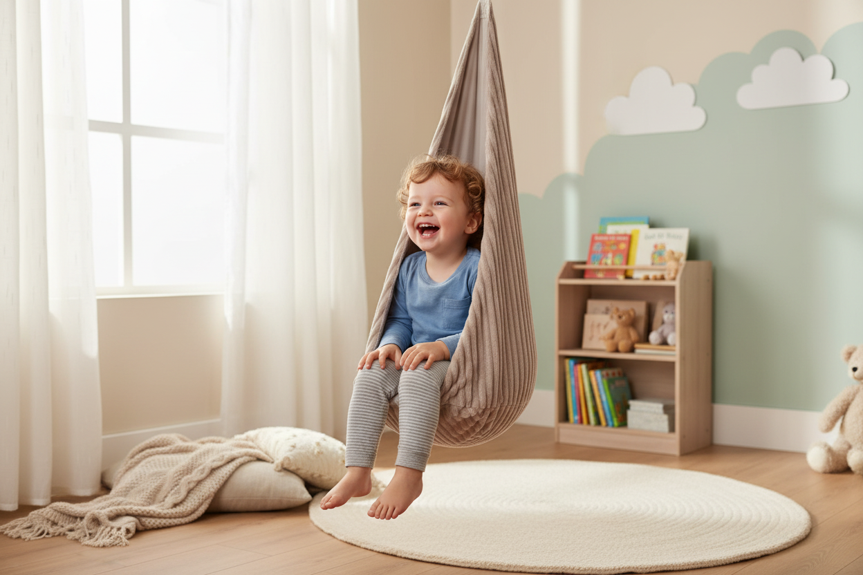 Cocoon Swing for Kids - Churros Pebble Beige