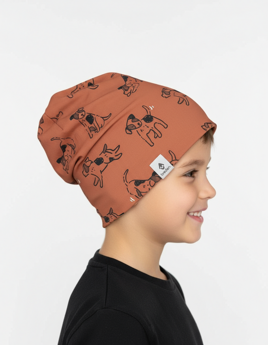 Cotton Beanie Hat With Folds DARGO - Copper Dogs