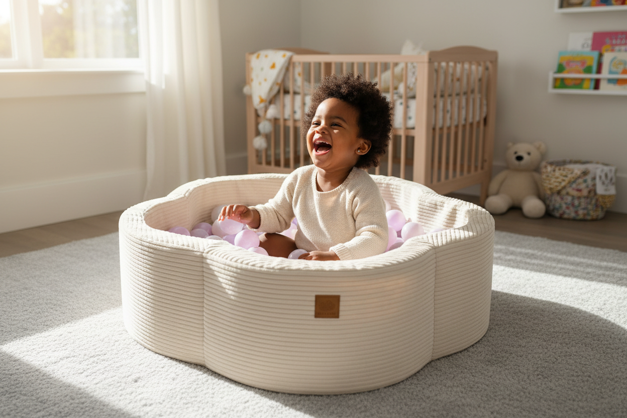 Foam Baby Ball Pit (without balls) - Aesthetic Vanilla Flower