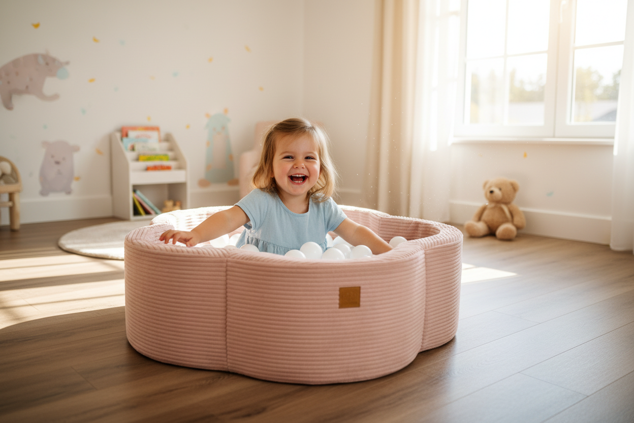 Foam Baby Ball Pit (without balls) - Aesthetic Pink Flower