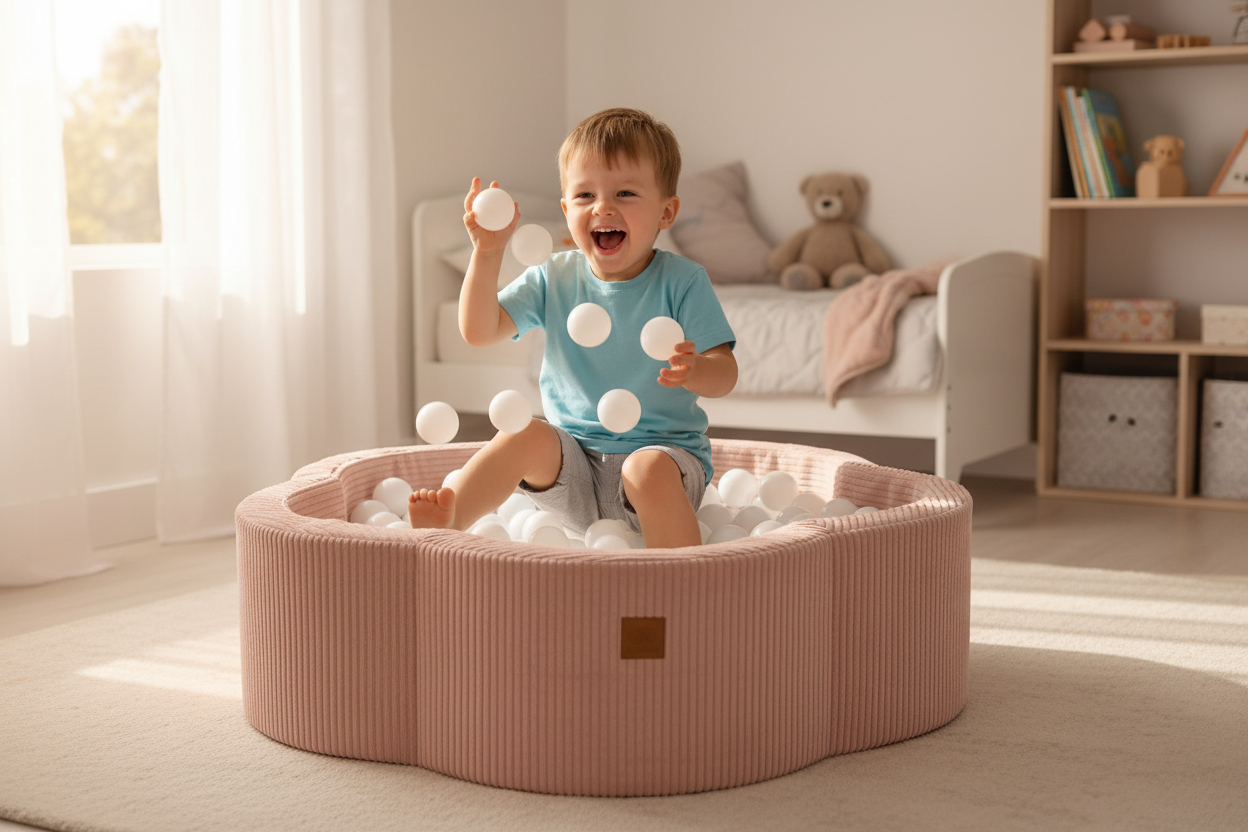 Foam Baby Ball Pit (without balls) - Aesthetic Pink Flower