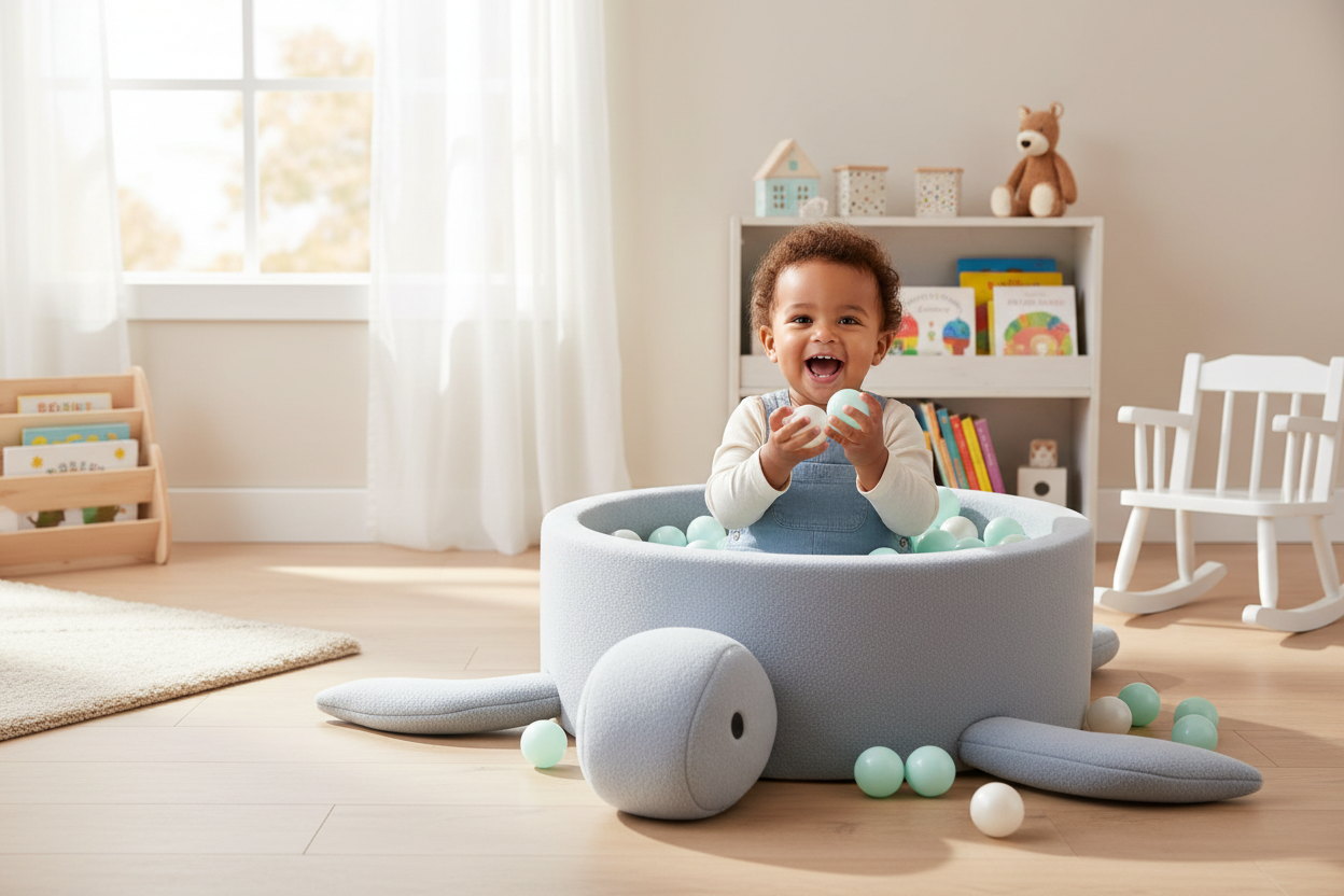 Foam Baby Ball Pit (without balls) - Turtle Boucle