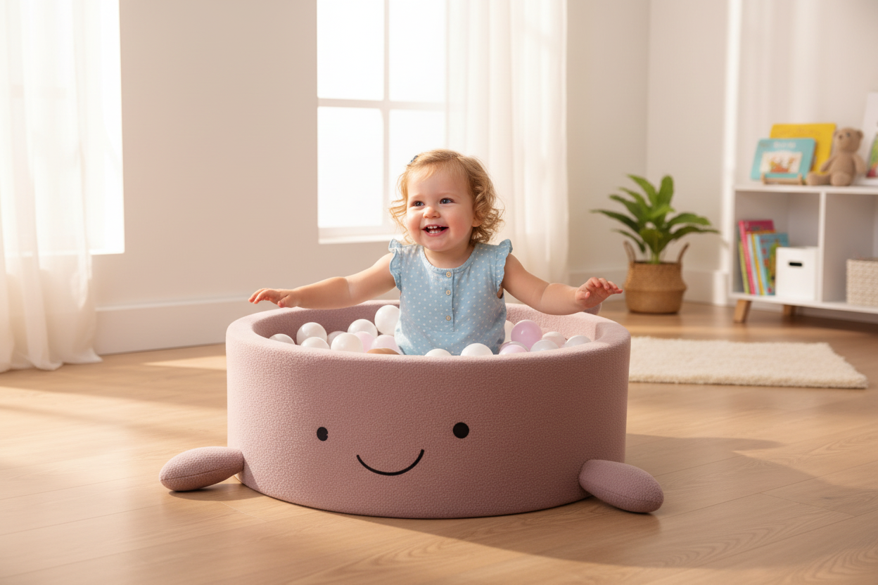 Foam Baby Ball Pit (without balls) - Whale Boucle