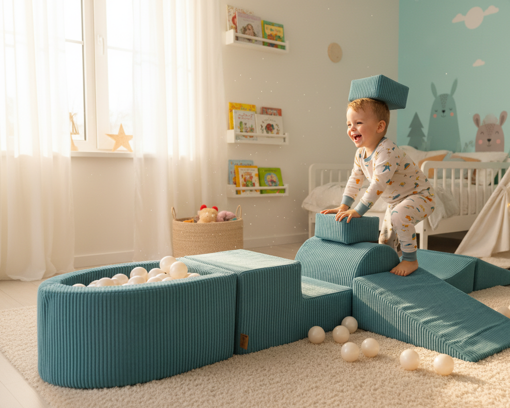Playset with Small Ball Pit - Turquoise & White Pearl