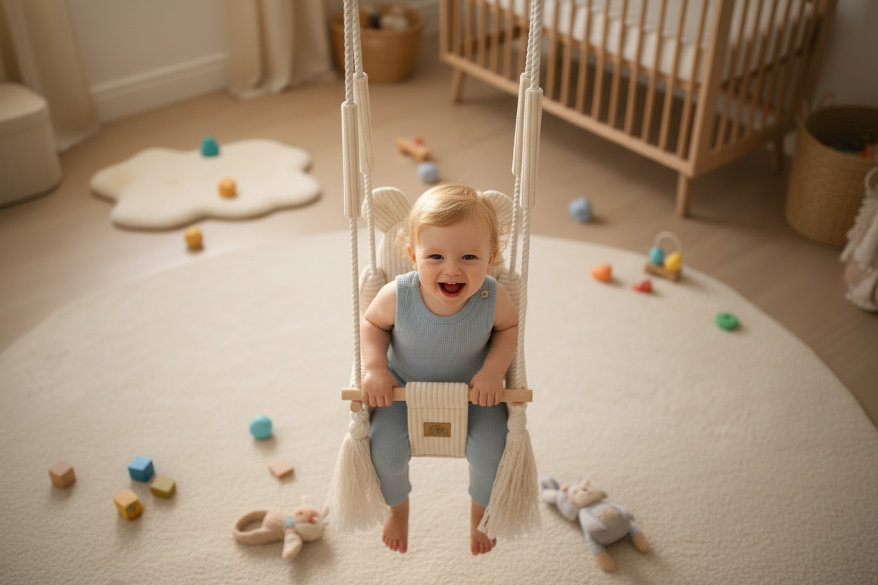 Baby Swing with ears- Ecru