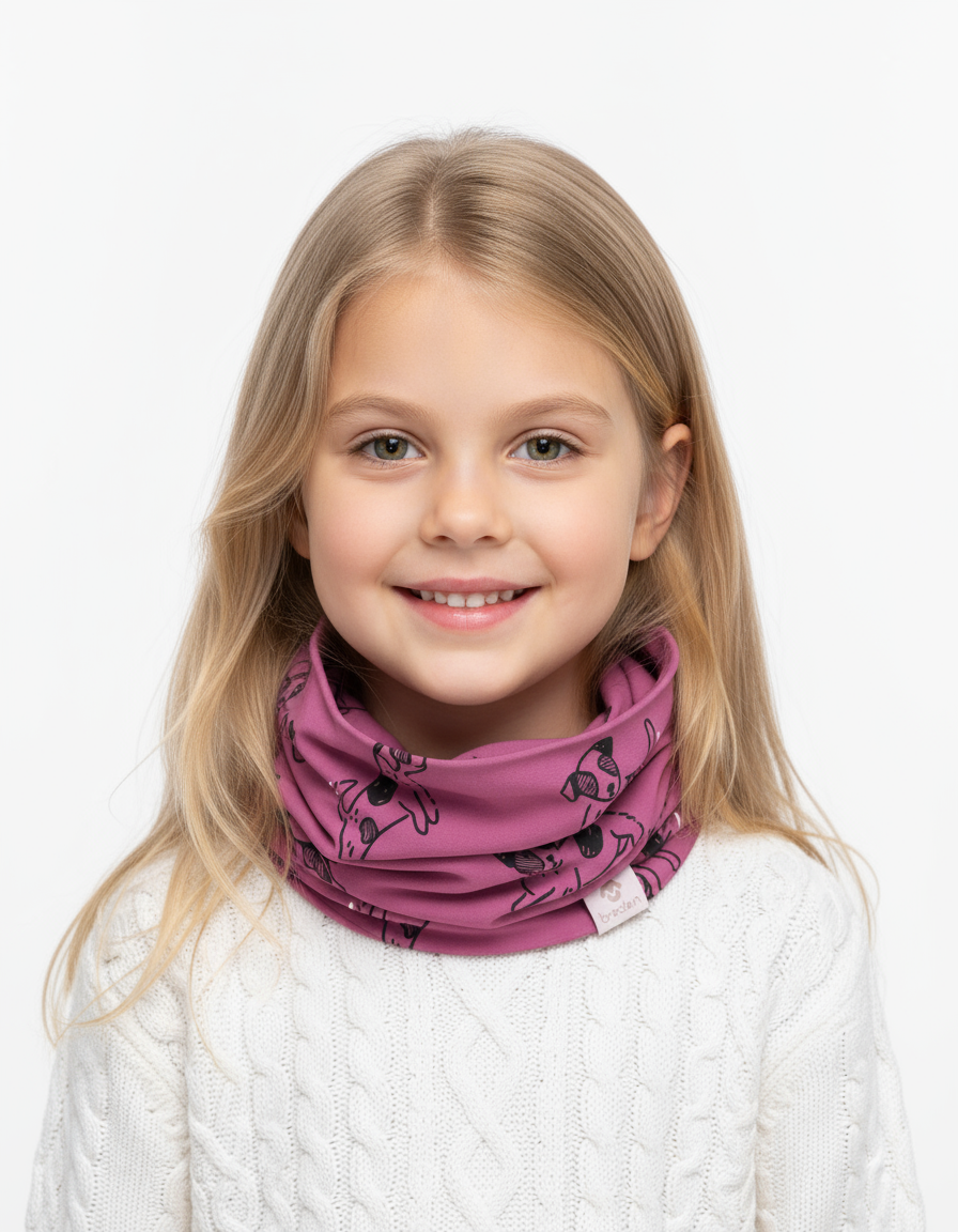 Kids Neck Tube For Autumn And Spring TOBIAS - Pink Dogs
