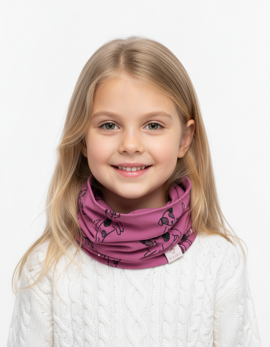 Kids Neck Tube For Autumn And Spring TOBIAS - Pink Dogs