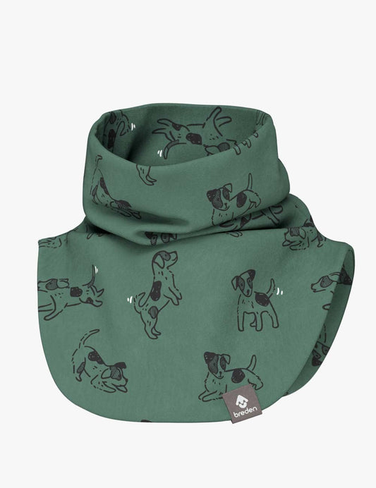 Kids Neck Warmer For Autumn And Spring TARON - Green Dogs
