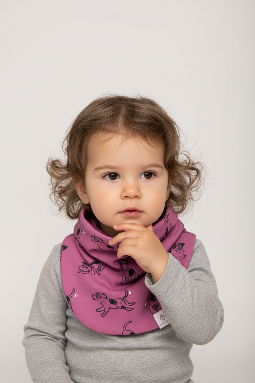 Kids Neck Warmer For Autumn And Spring TARON - Pink Dogs