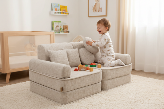 Medium Modular Sofa for Kids - Tangle Marshmallow Beige