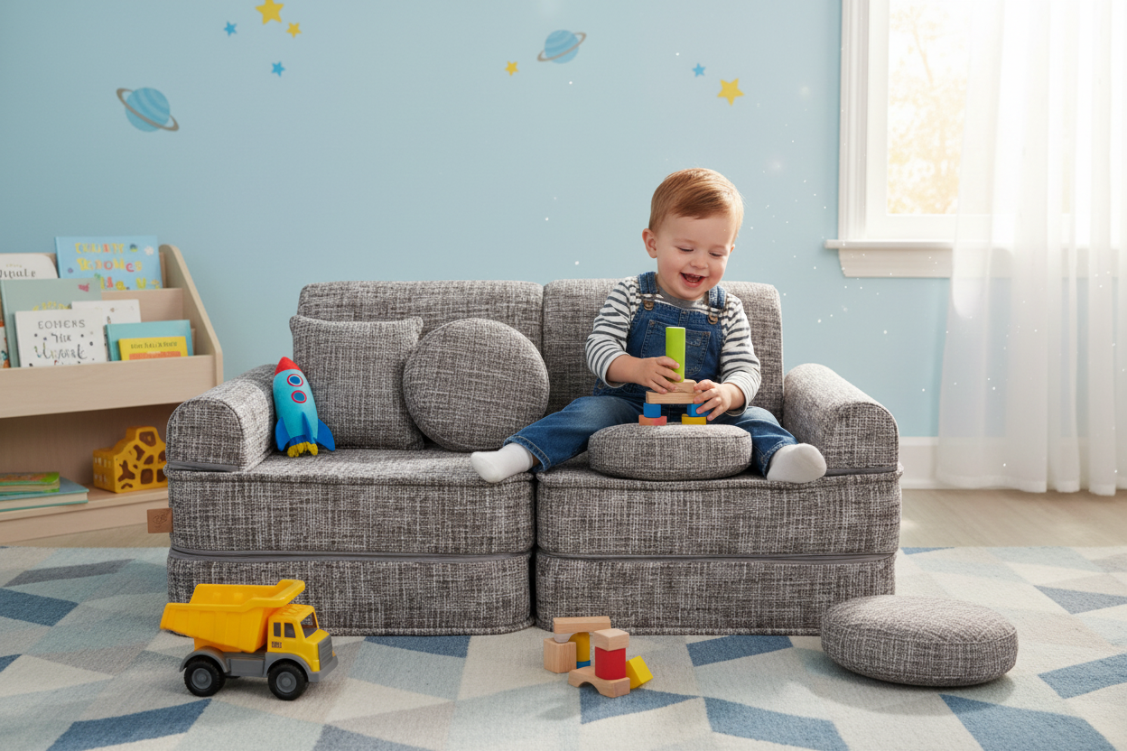Medium Modular Sofa for Kids - Tangle Moon Grey