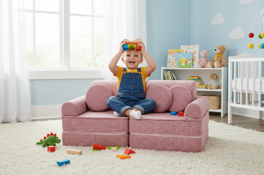 Medium Modular Sofa for Kids - Tangle Bubblegum Pink