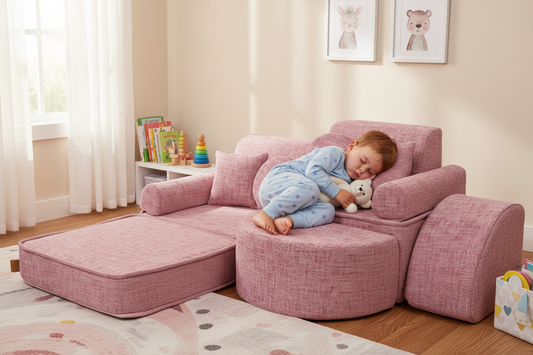 Medium Modular Sofa for Kids - Tangle Bubblegum Pink Plus
