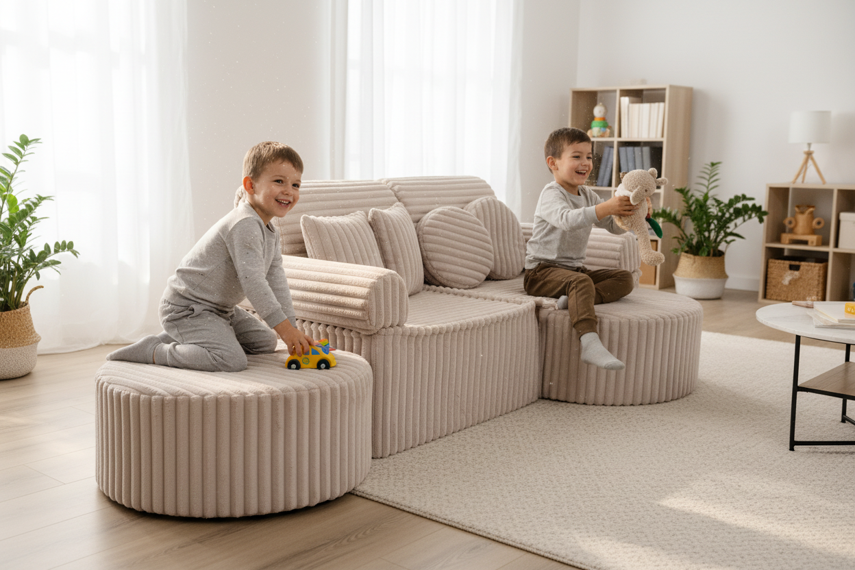 Medium Modular Sofa for Kids - Churros Beige Plus