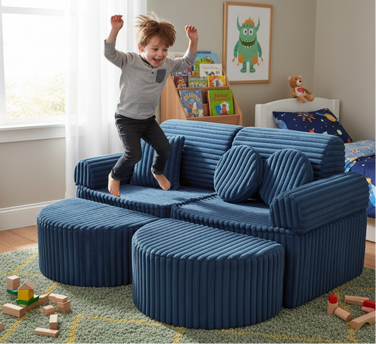 Medium Modular Sofa for Kids - Churros Blue Plus
