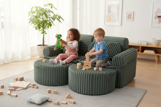 Medium Modular Sofa for Kids - Churros Forest Green Plus
