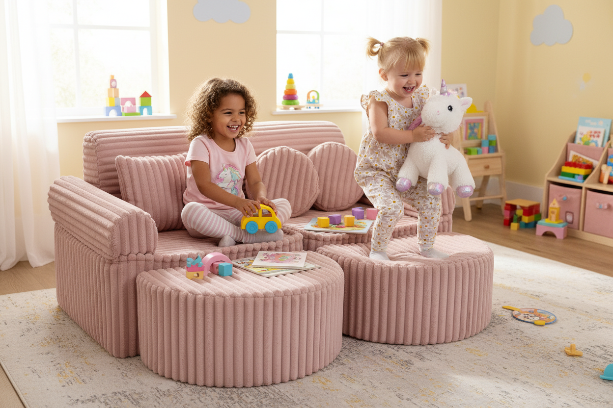 Medium Modular Sofa for Kids - Churros Pink Plus