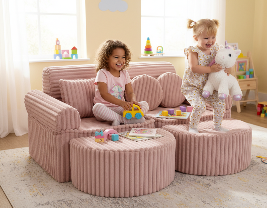 Medium Modular Sofa for Kids - Churros Pink Plus