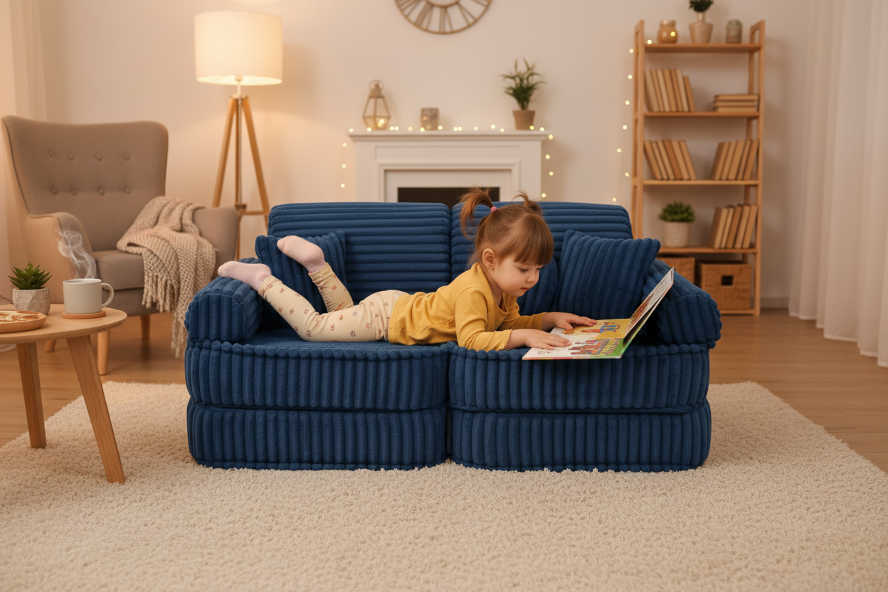 Medium Modular Sofa for Kids - Churros Blue