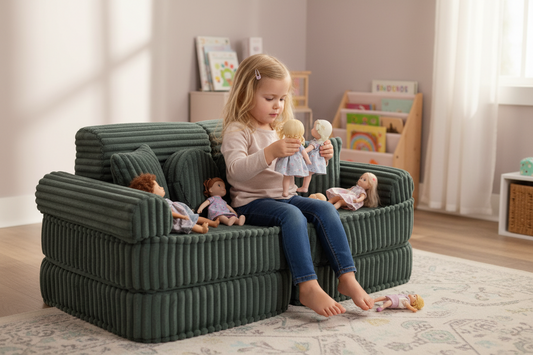 Medium Modular Sofa for Kids - Churros Forest Green