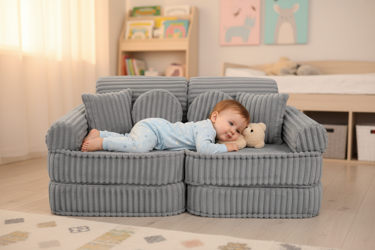Medium Modular Sofa for Kids - Churros Moon Grey
