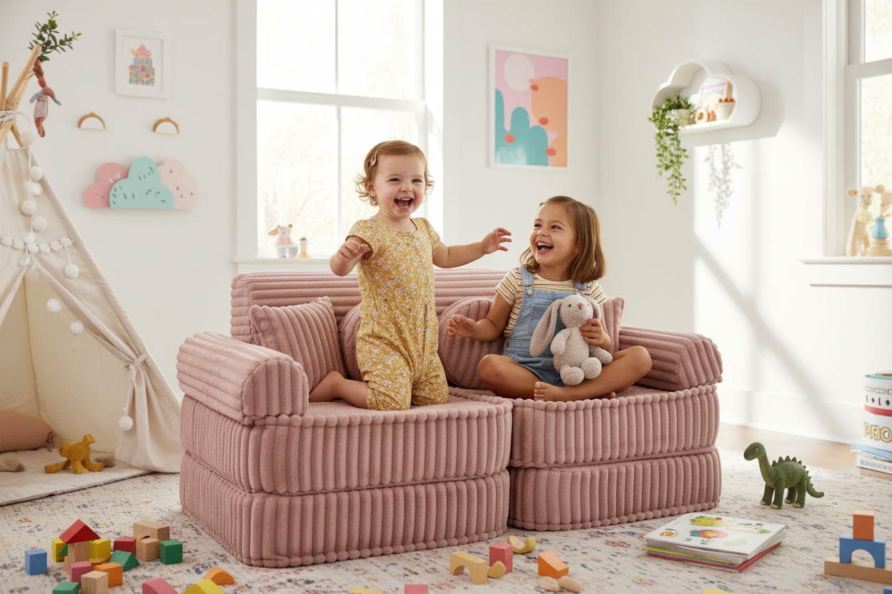 Medium Modular Sofa for Kids - Churros Pink