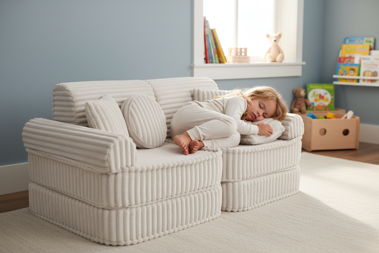 Medium Modular Sofa for Kids - Churros White