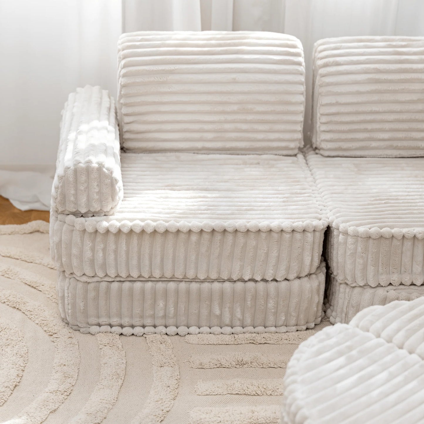 Medium Modular Sofa for Kids - Churros White Plus