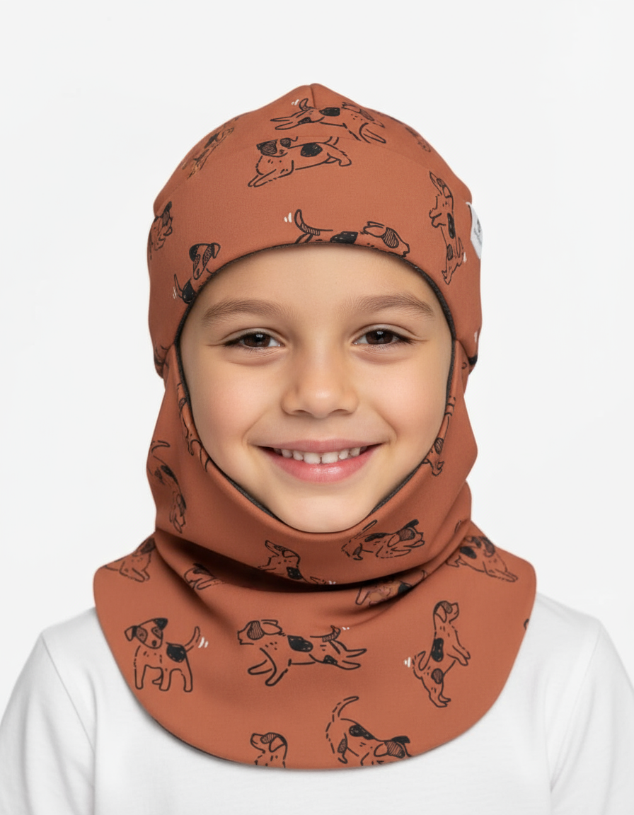 Merino Balaclava For Kids BREM - Copper Dogs