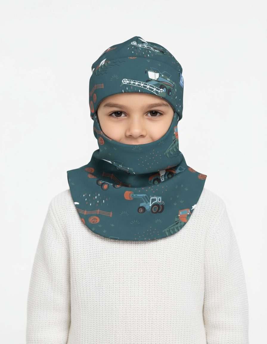 Merino Balaclava For Kids BREM - Tractors