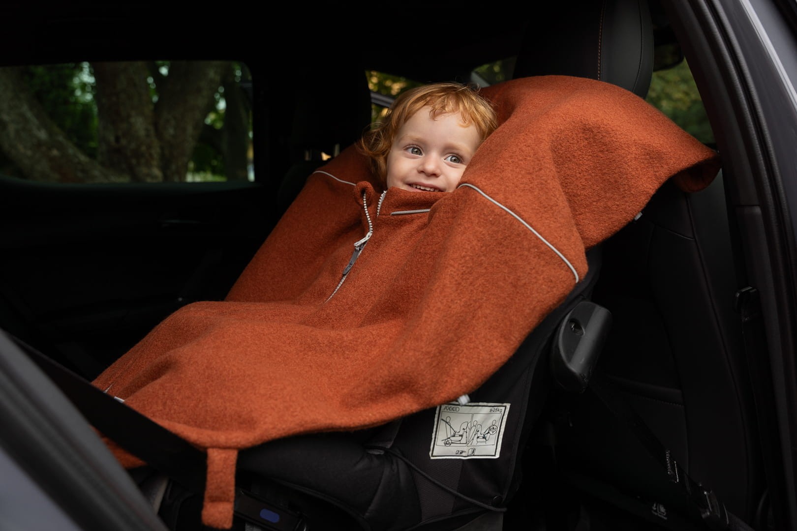 Merino Wool Car Poncho For Kids - Fox