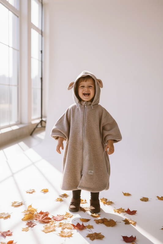 Merino Wool Car Poncho For Kids - Lamb