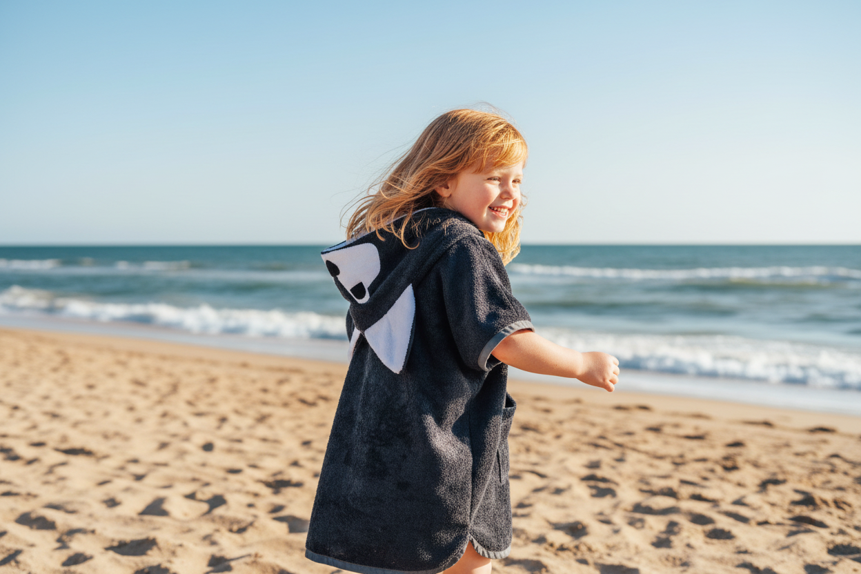 Short-Sleeve Poncho WOLF - For TODDLERS (Size 82/86-116)