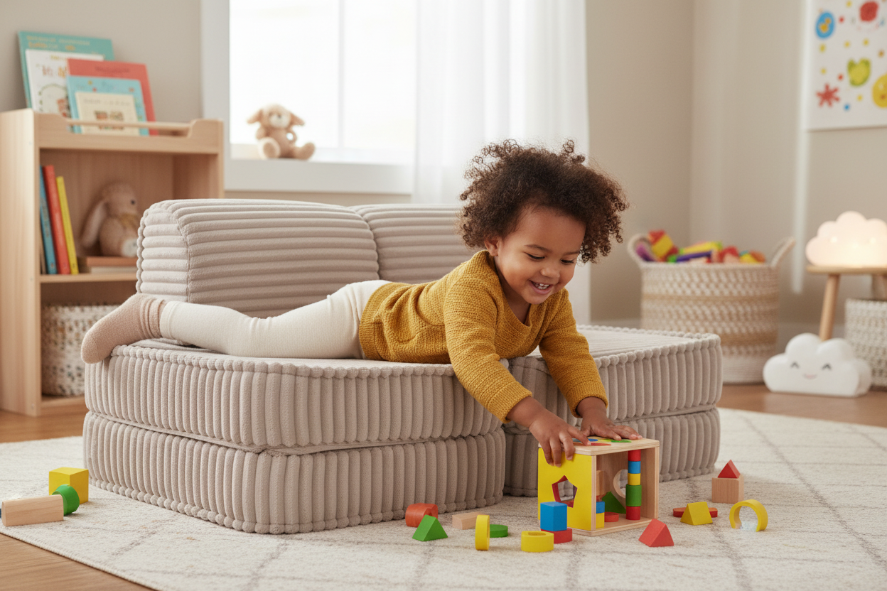 Small Modular Sofa for Kids - Churros Beige