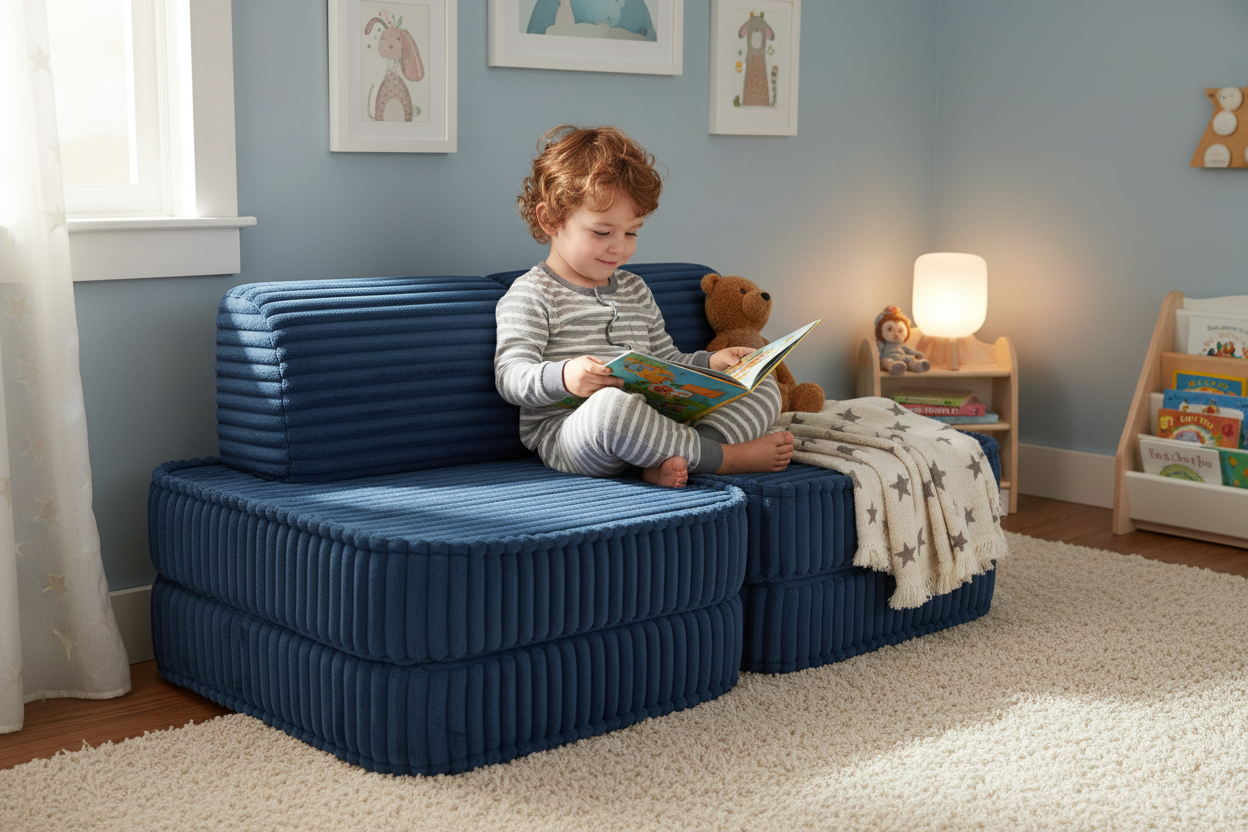 Small Modular Sofa for Kids - Churros Blue