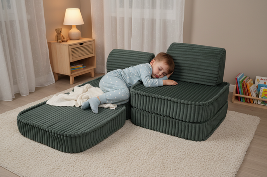 Small Modular Sofa for Kids - Churros Forest Green