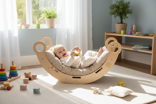 Snug Rocker voor Kinderen Met Beige Kussen - MEDIUM