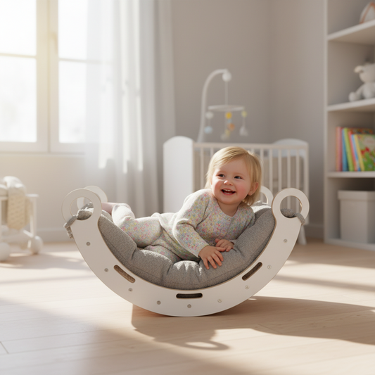 Snug Rocker voor Kinderen - Tan Beige Kussen - MEDIUM