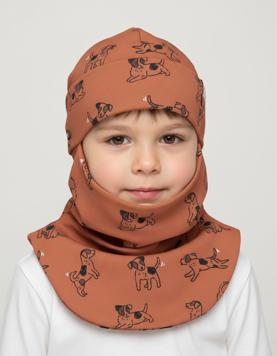 Spring-Fall Kids Balaclava BREDEN - Copper Dogs